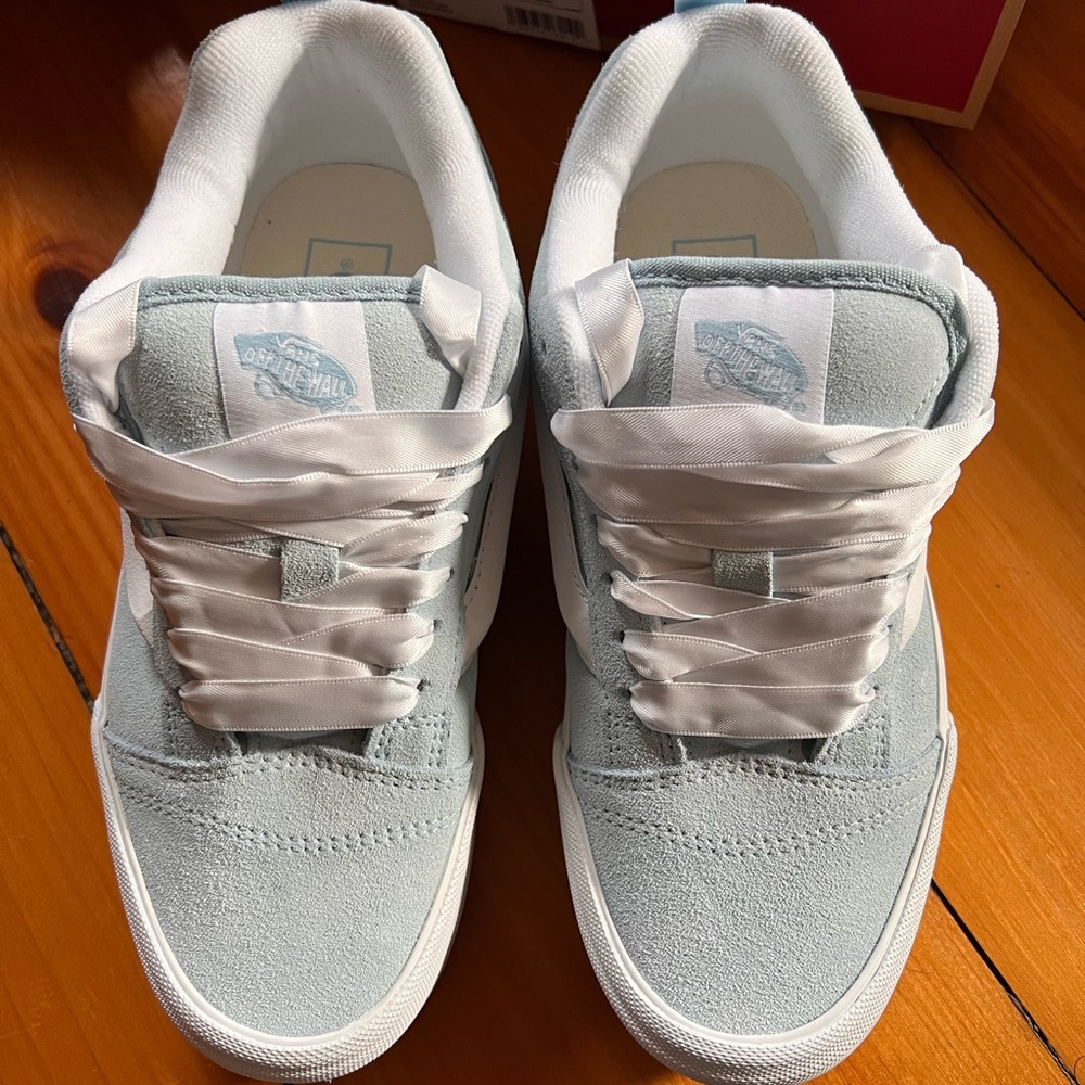 Vans Chunky Platform Ribbon Lace Sky Blue Suede Sneakers